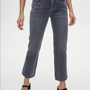 agolde ripley straight jean in grey